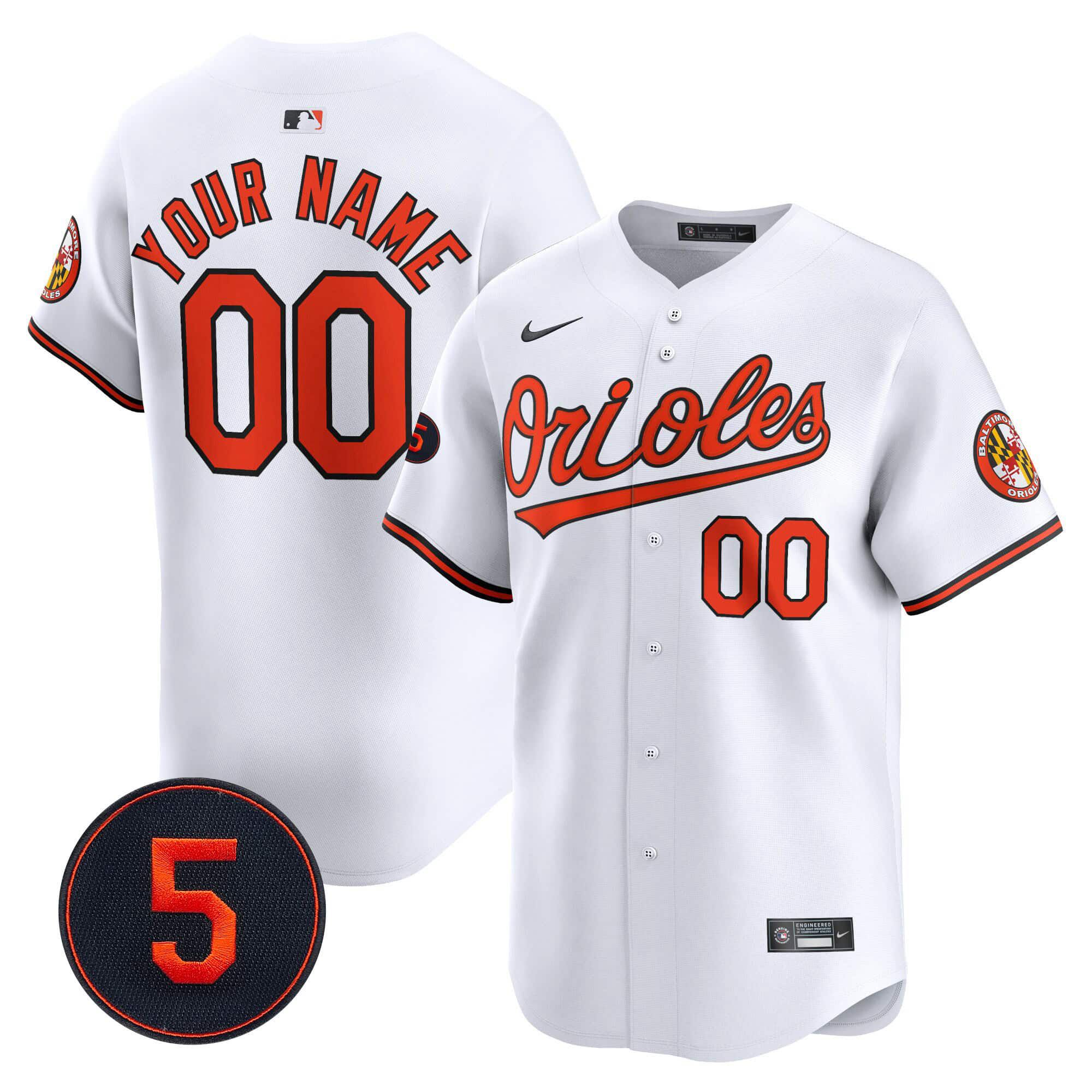 Men Baltimore Orioles White 2024 Nike Robinson Patch Vapor Premier Limited Custom MLB Jersey style 1->->